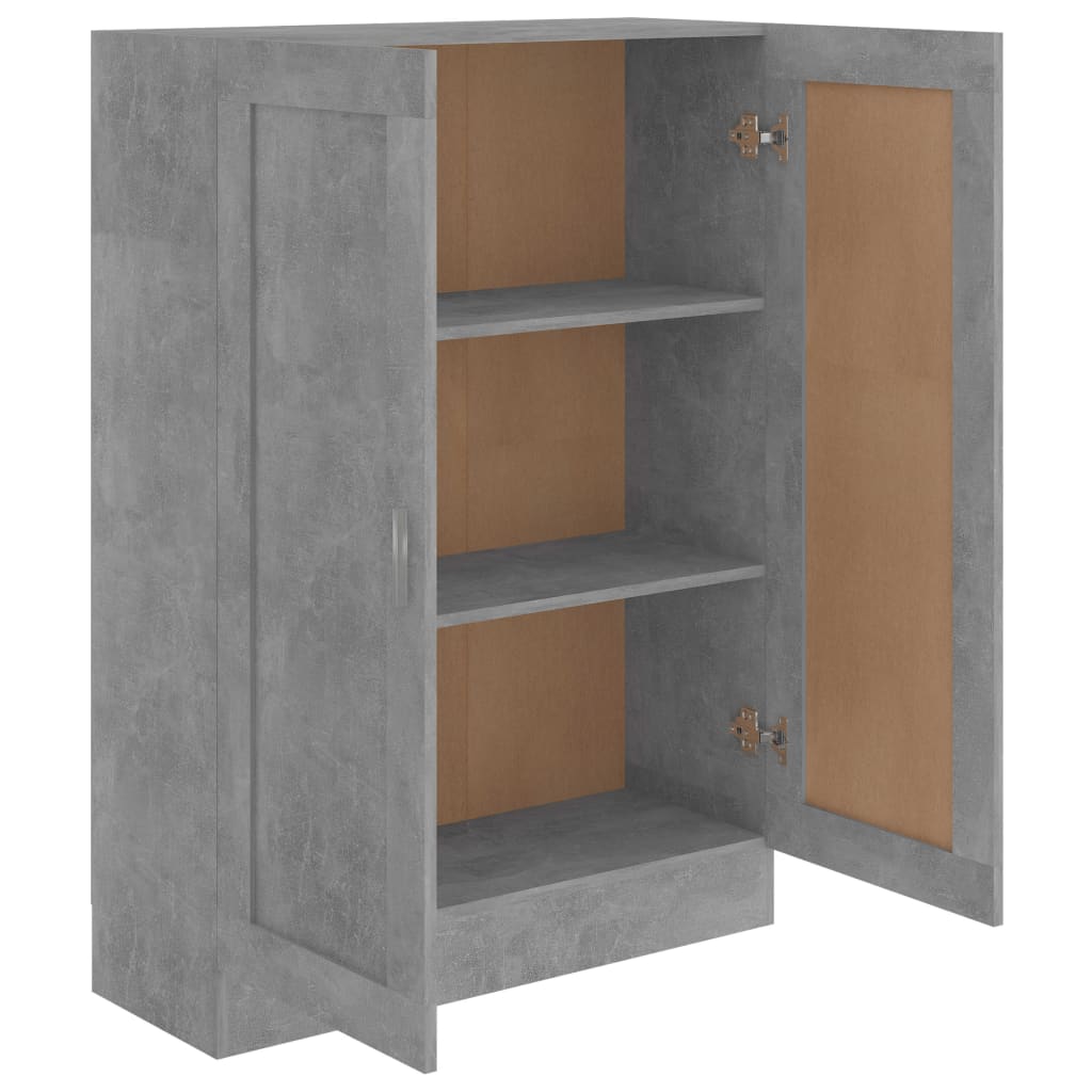 betonszürke szerelt fa könyvszekrény 82,5 x 30,5 x 115 cm