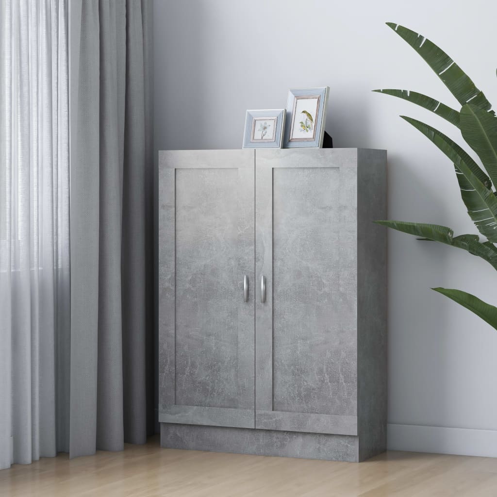 betonszürke szerelt fa könyvszekrény 82,5 x 30,5 x 115 cm