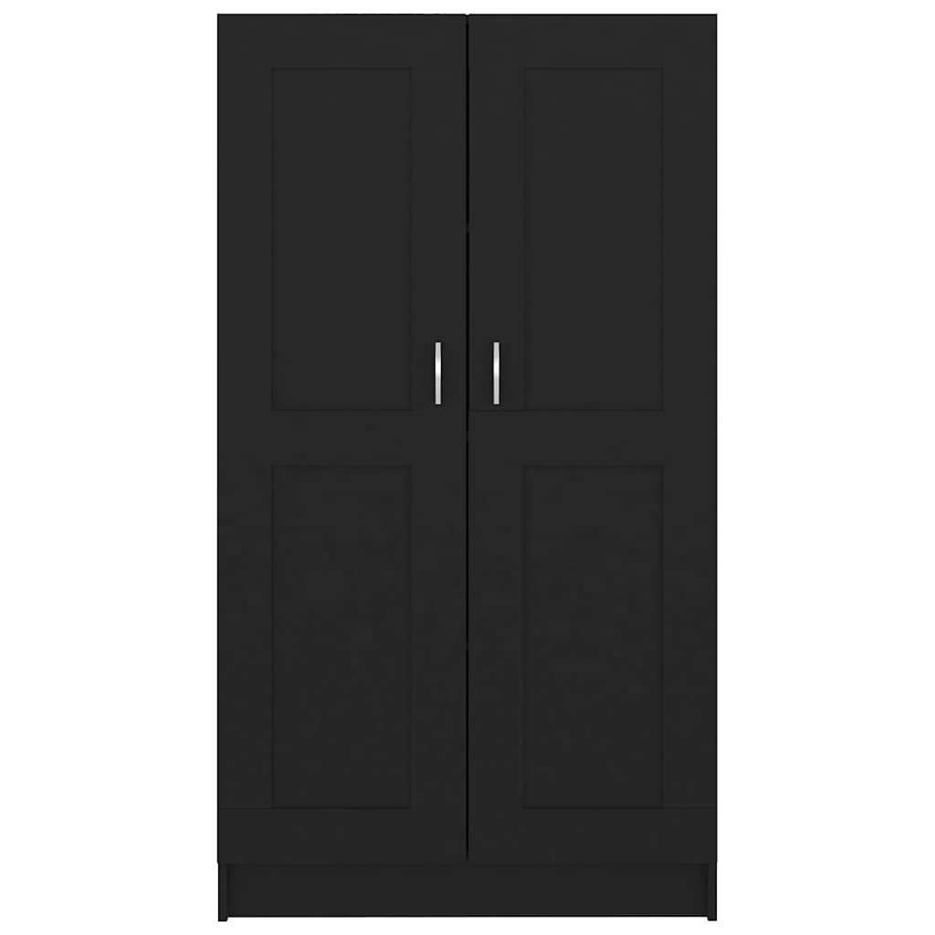 fekete szerelt fa könyvszekrény 82,5 x 30,5 x 150 cm