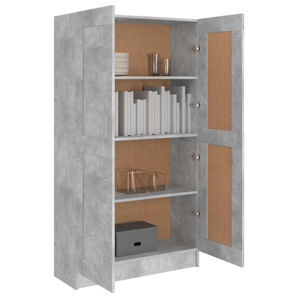 betonszürke szerelt fa könyvszekrény 82,5 x 30,5 x 150 cm