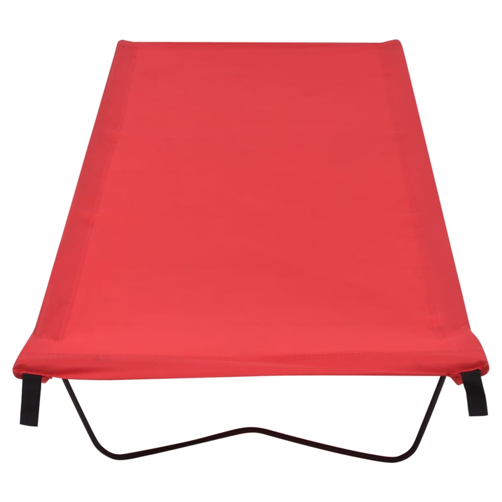 piros oxford szövet és acél kempingágy 180 x 60 x 19 cm