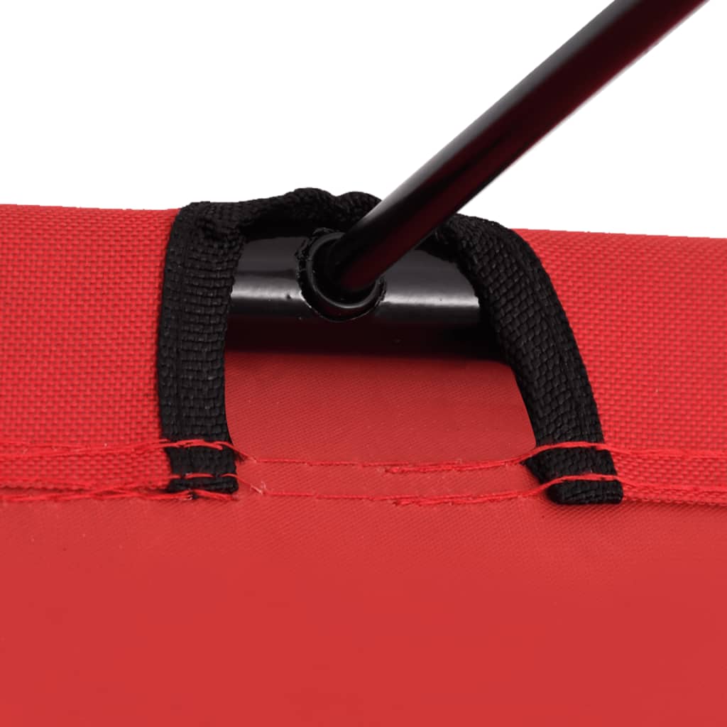 piros oxford szövet és acél kempingágy 180 x 60 x 19 cm