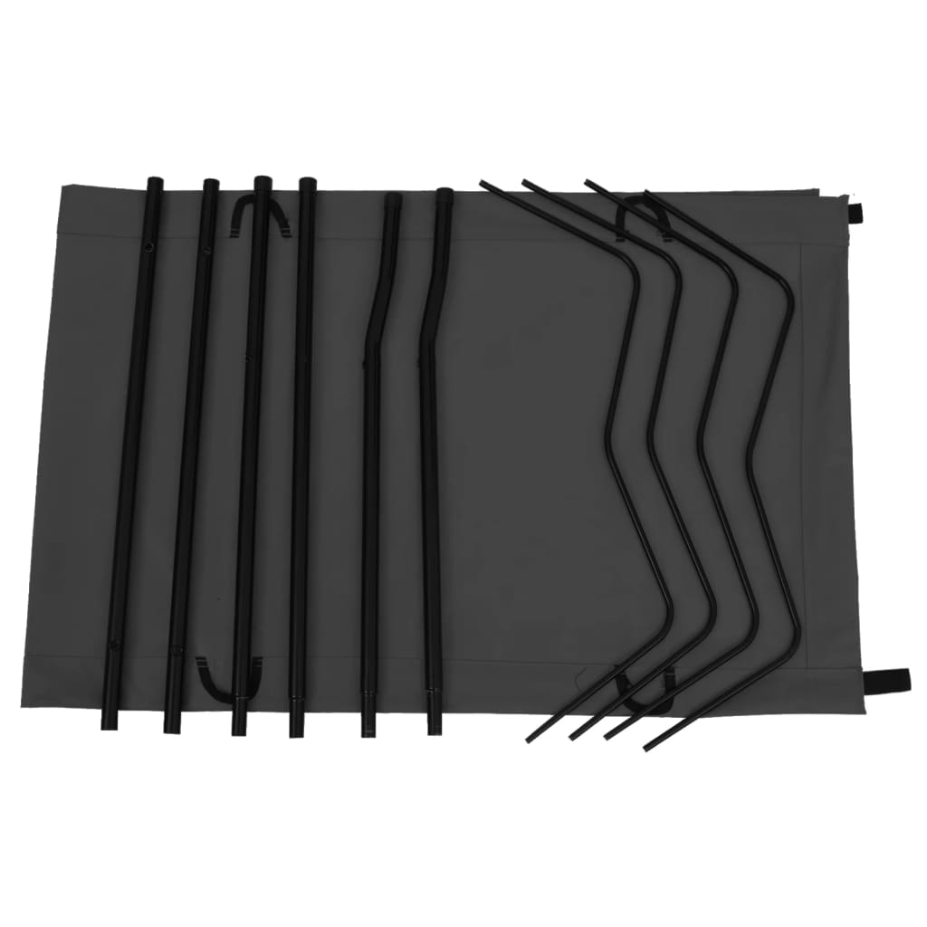 2 db fekete oxford szövet és acél kempingágy 180 x 60 x 19 cm