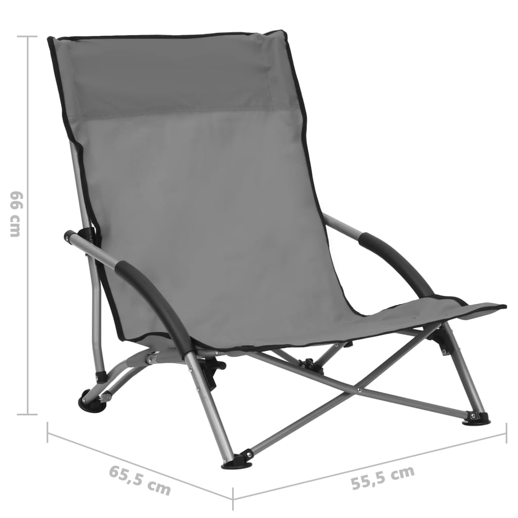 2 db összecsukható szürke szövet strandszék