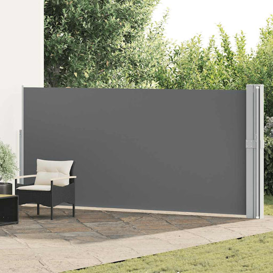 antracitszürke kihúzható oldalsó terasz-napellenző 170 x 1200 cm