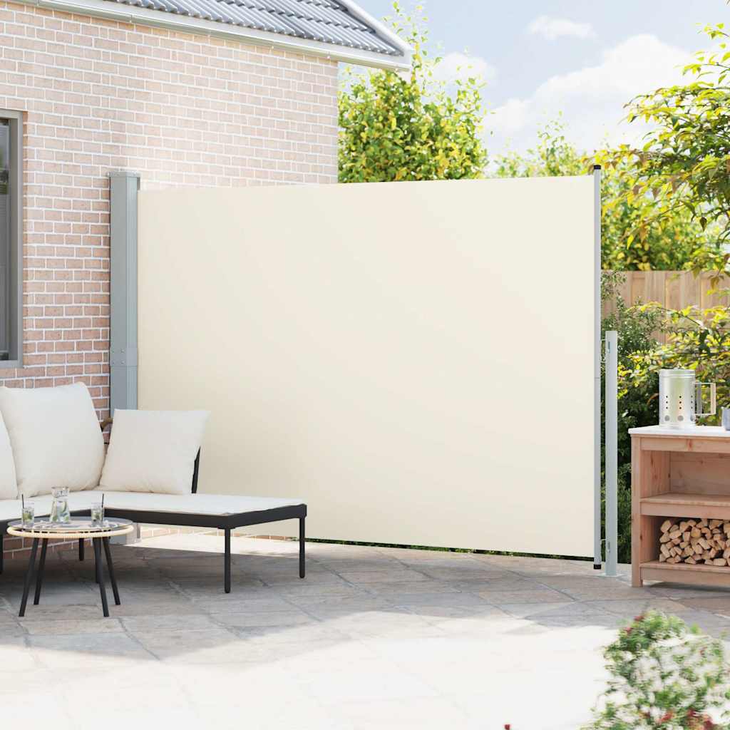 krémszínű behúzható oldalsó terasznapellenző 200 x 300 cm