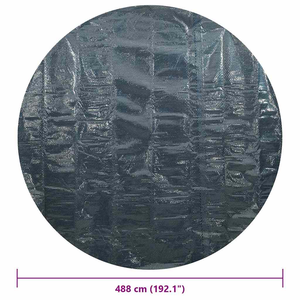 fekete és kék napelemes lebegő PE medencefólia 488 cm