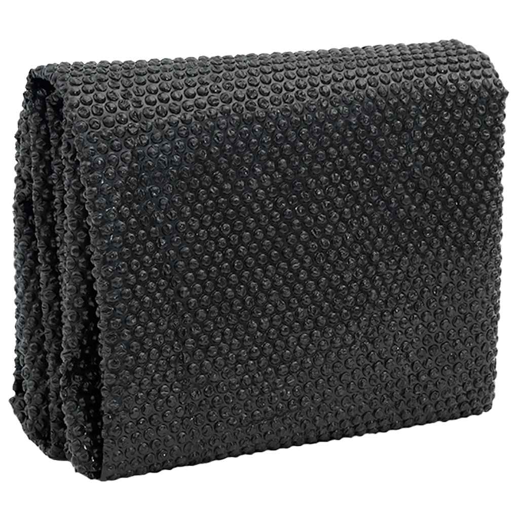 fekete és kék napelemes lebegő PE medencefólia 450 x 220 cm