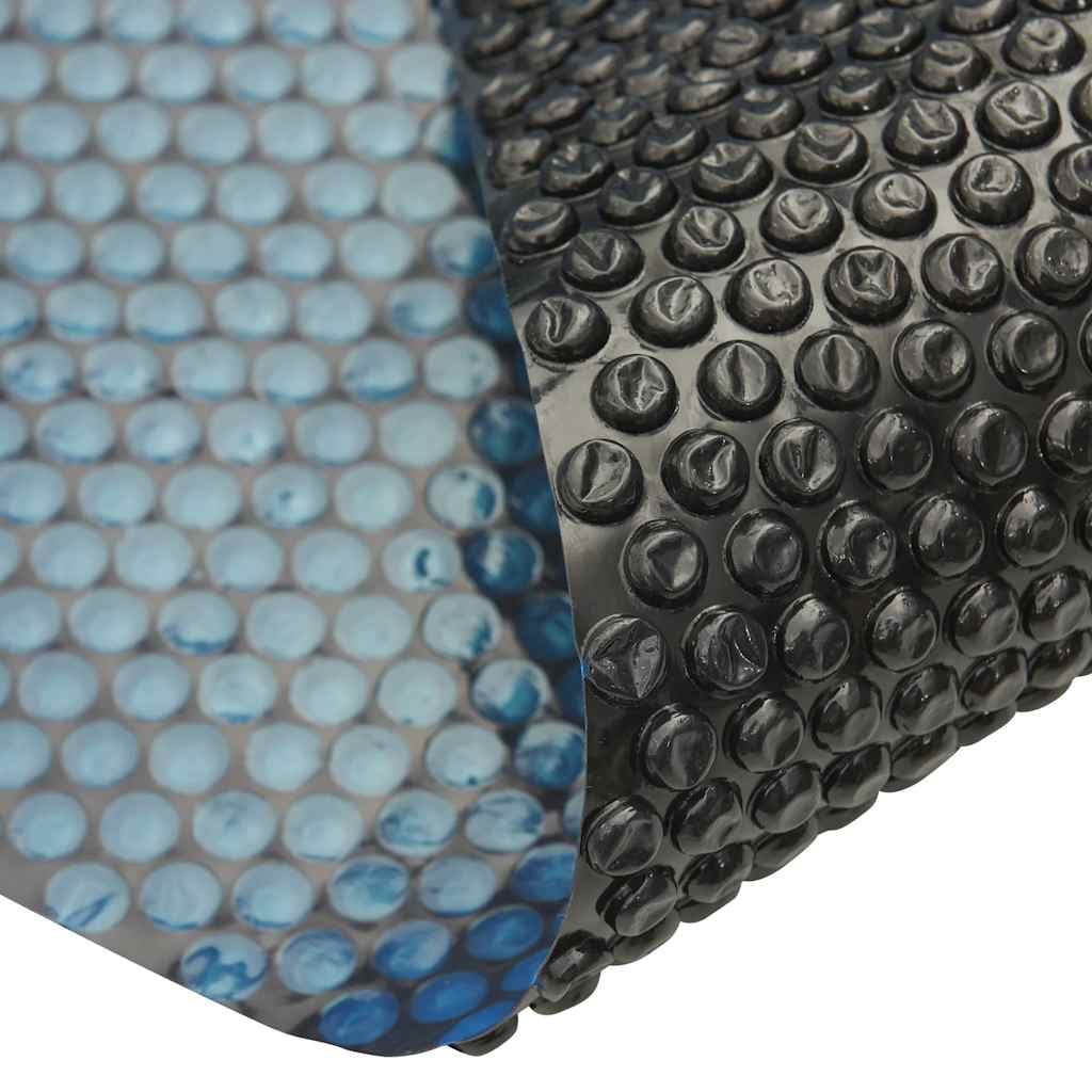 fekete és kék napelemes lebegő PE medencefólia 450 x 220 cm