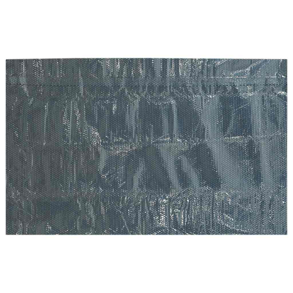 fekete és kék napelemes lebegő PE medencefólia 488 x 244 cm