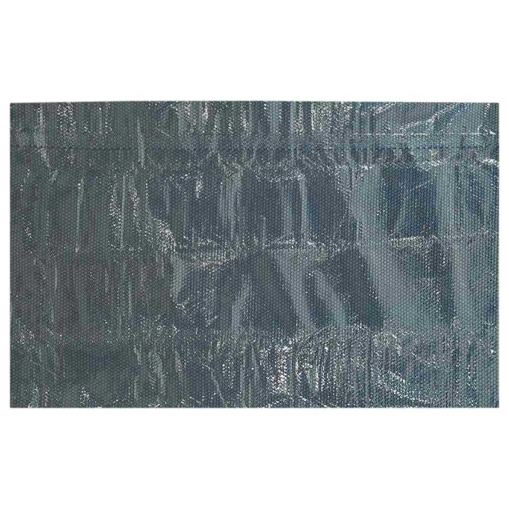 fekete és kék napelemes lebegő PE medencefólia 600 x 400 cm