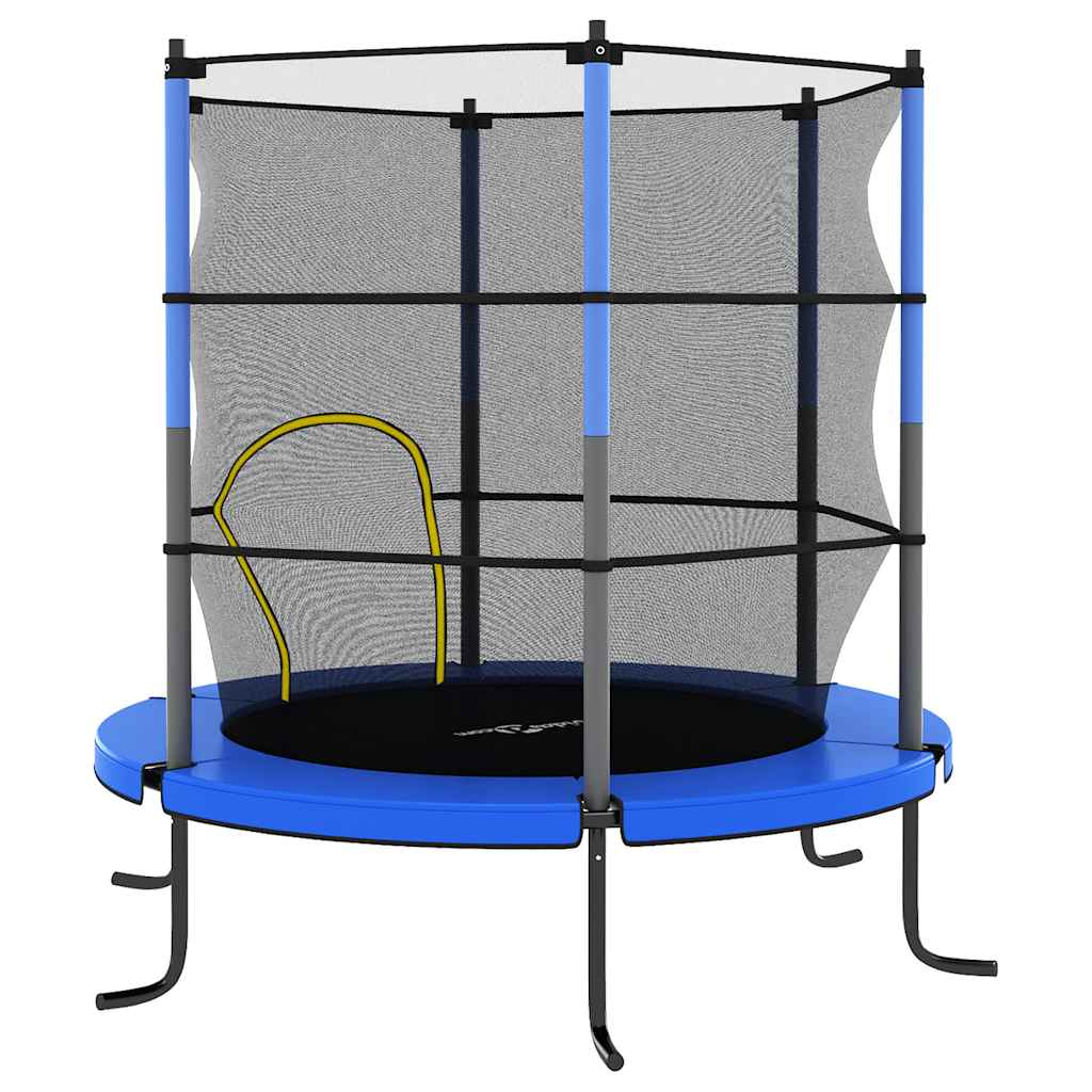kerek kék trambulin védőhálóval 140 x 160 cm