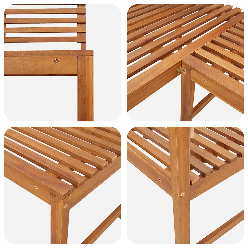 tömör akácfa kerti sarokpad 140 cm