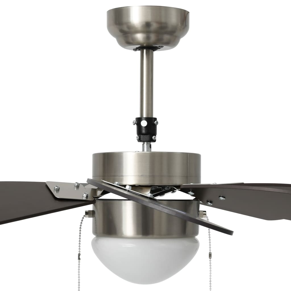 sötétbarna mennyezeti ventilátor lámpával 76 cm