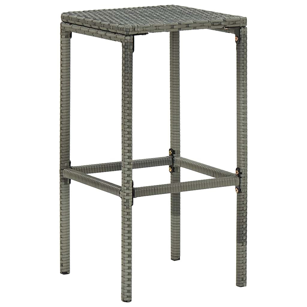 4 db szürke polyrattan bárszék párnával
