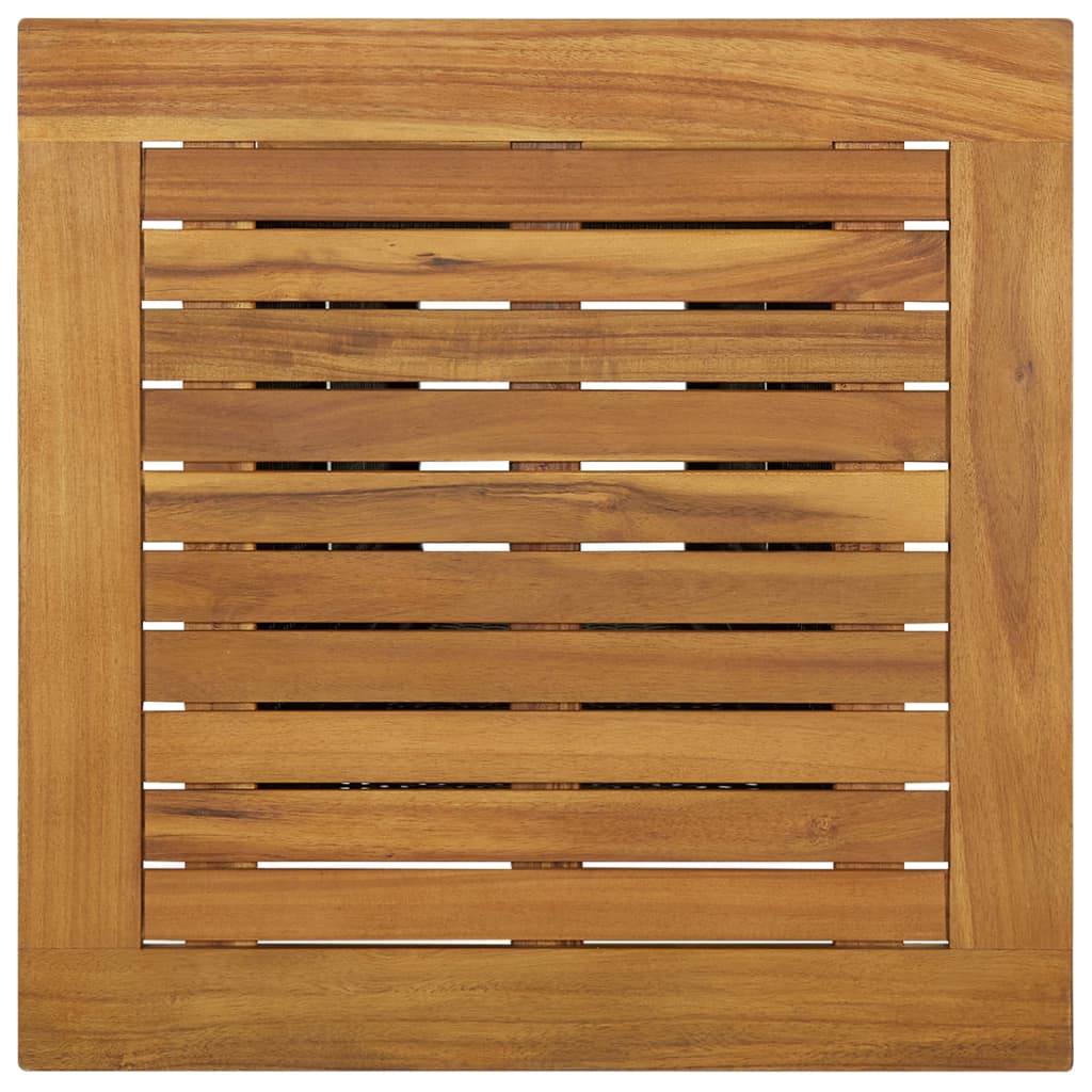 fekete polyrattan és tömör akácfa bárasztal 60 x 60 x 110 cm