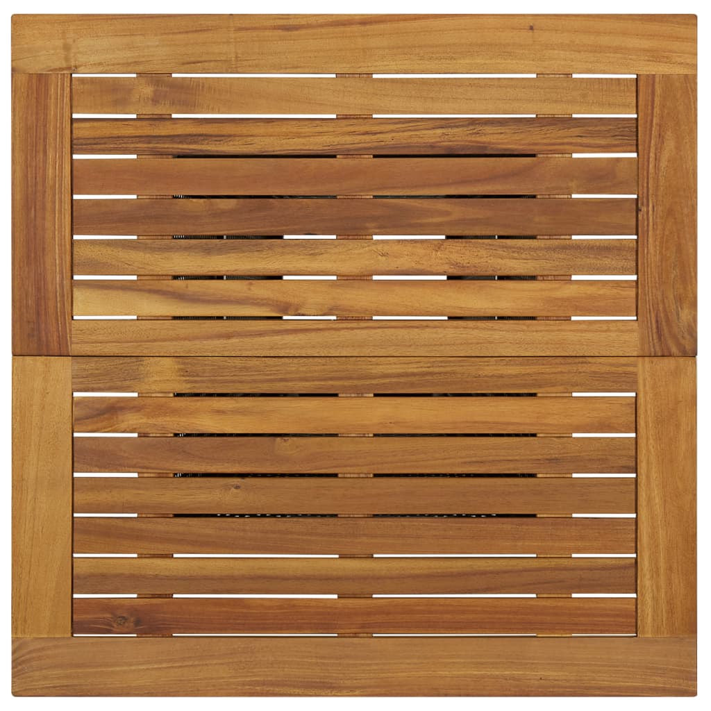 fekete polyrattan és tömör akácfa bárasztal 80 x 80 x 110 cm