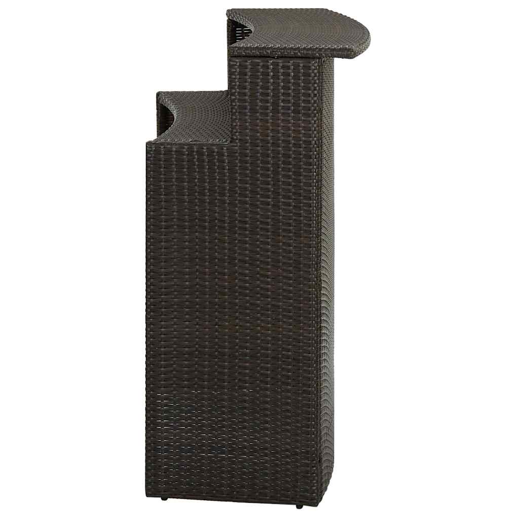 barna polyrattan kerti bárasztal 120 x 55 x 110 cm