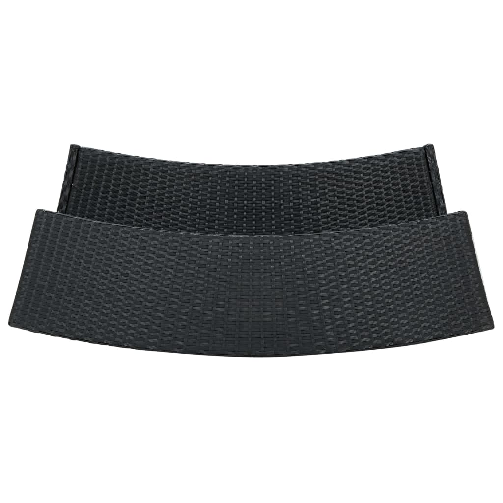 fekete polyrattan kerti bárasztal 120 x 55 x 110 cm