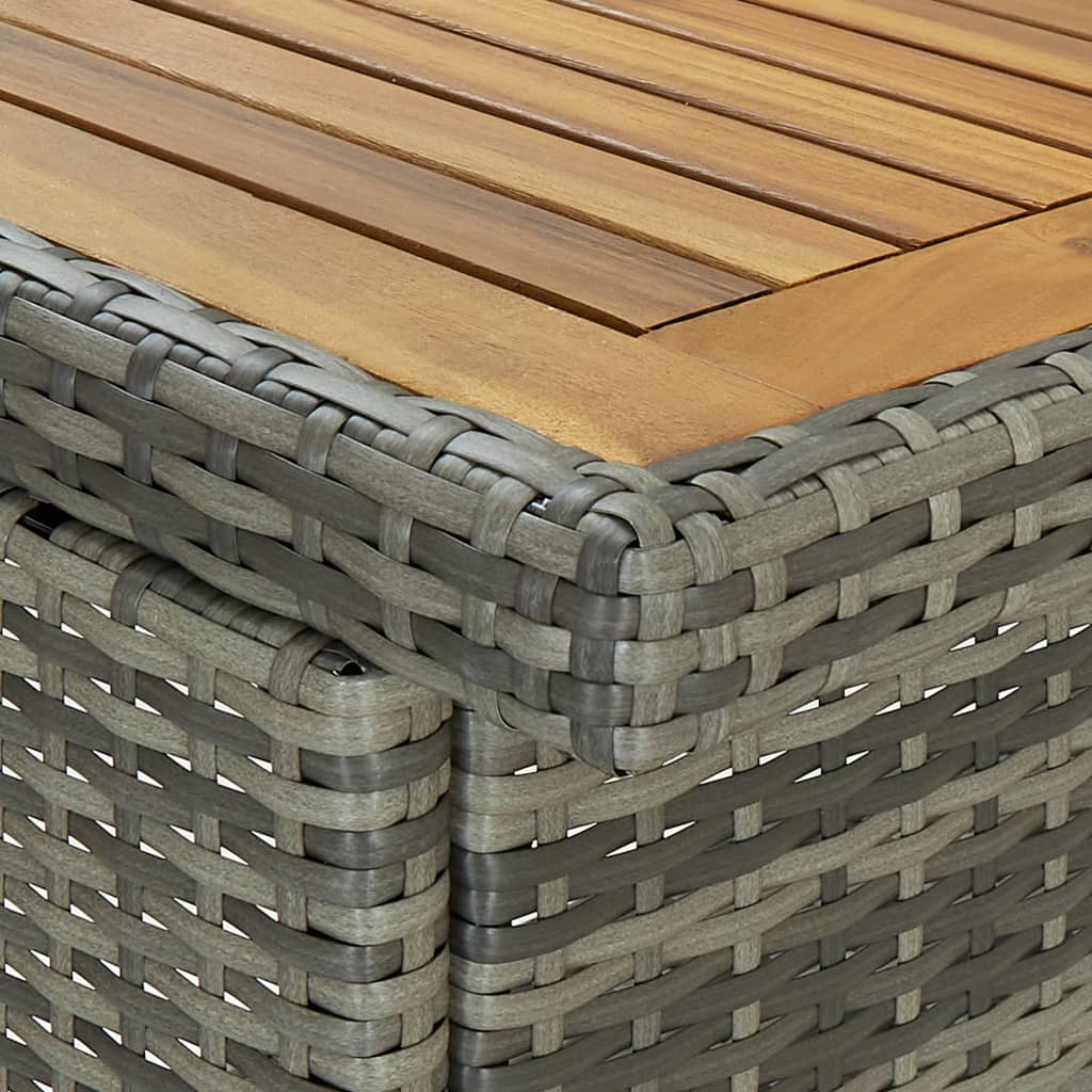 3 részes szürke polyrattan bárszett
