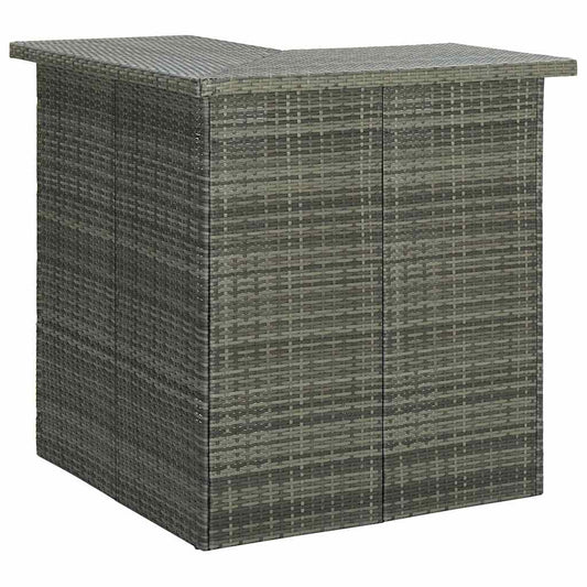 szürke polirattan sarok bárasztal 100 x 50 x 105 cm