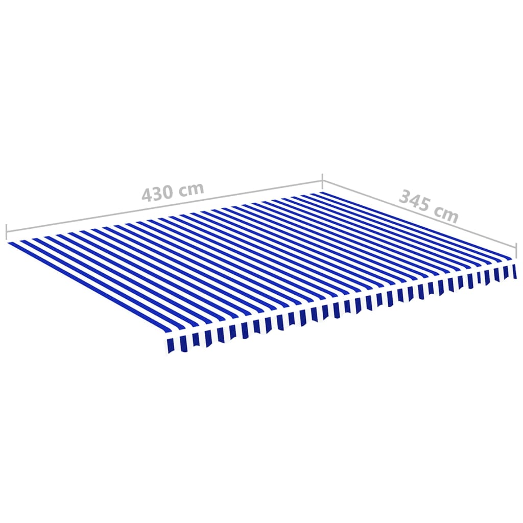 kék és fehér poliészter pótszövet napellenzőhöz 4,5 x 3,5 m