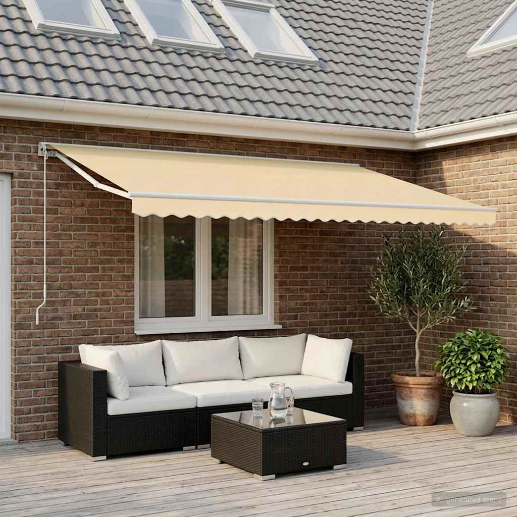 krémszínű poliészter pótszövet napellenzőhöz 600x350 cm