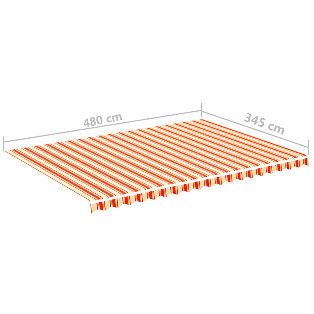 sárga és narancssárga poliészter pótszövet napellenzőhöz 5 x 3,5 m