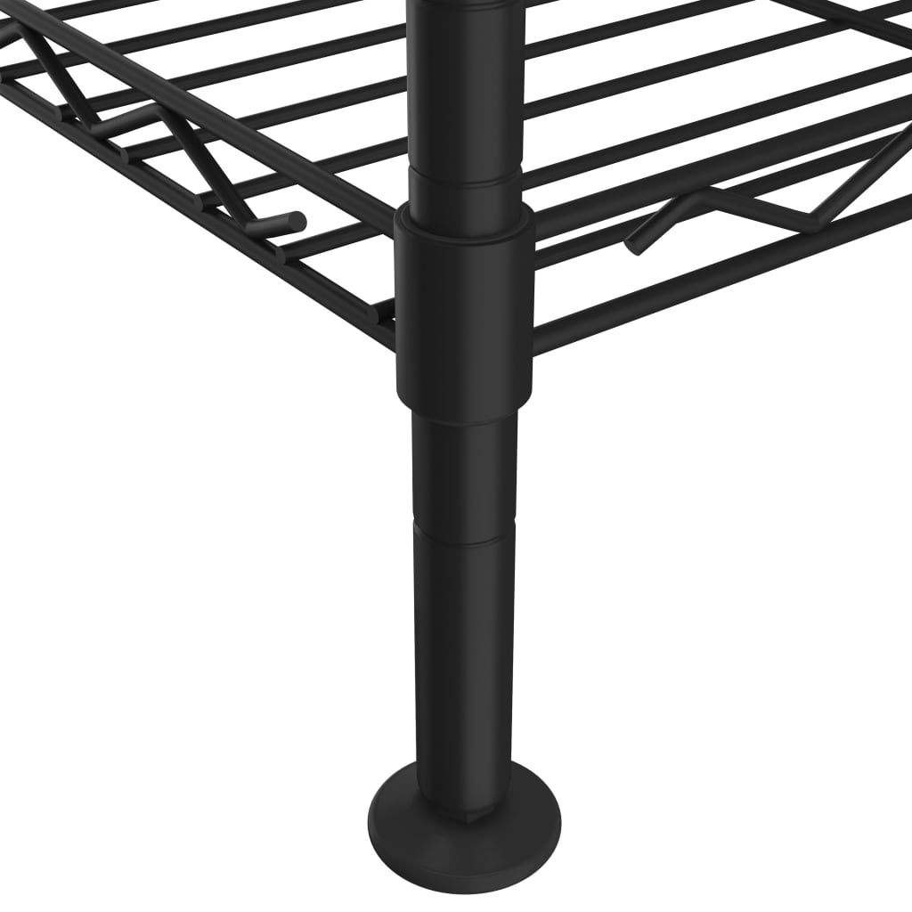 3 szintes fekete tárolóállvány 150 kg 60 x 35 x 76 cm