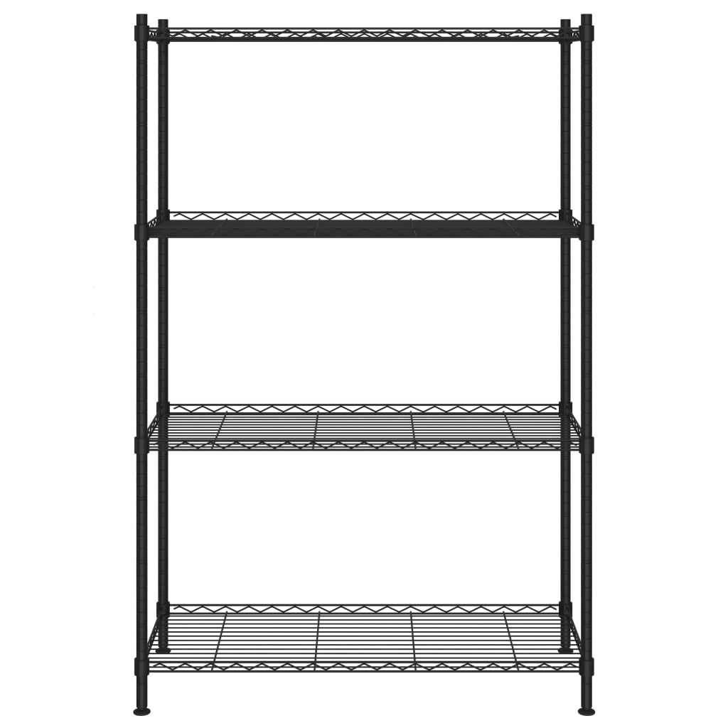 4 szintes fekete tárolópolc 90 x 35 x 137 cm 200 kg