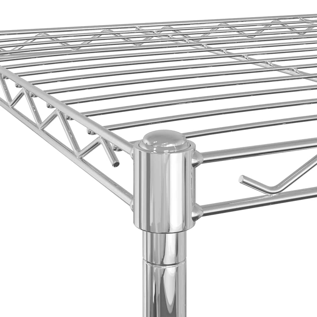 3 szintes króm tárolóállvány kerekekkel 150 kg 60 x 35 x 81 cm