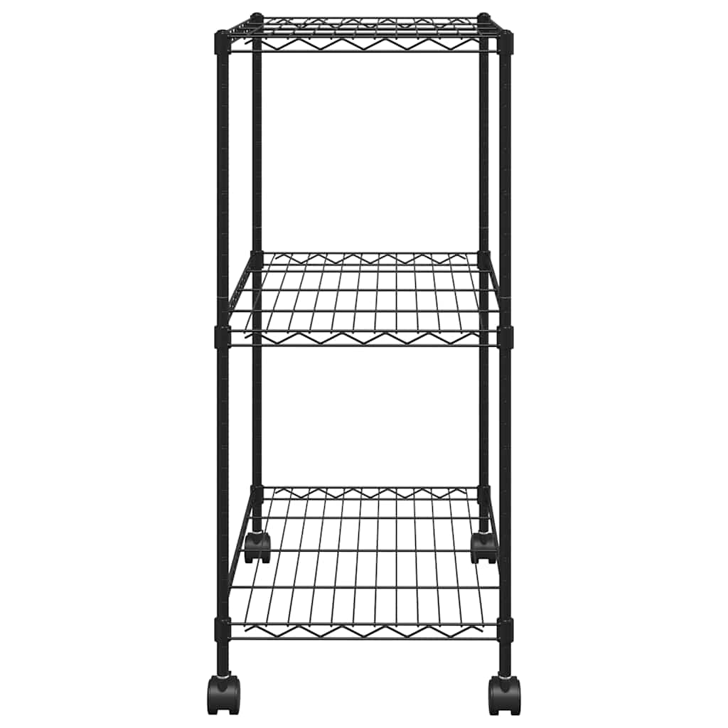 3 szintes króm tárolóállvány kerekekkel 150 kg 60 x 35 x 81 cm