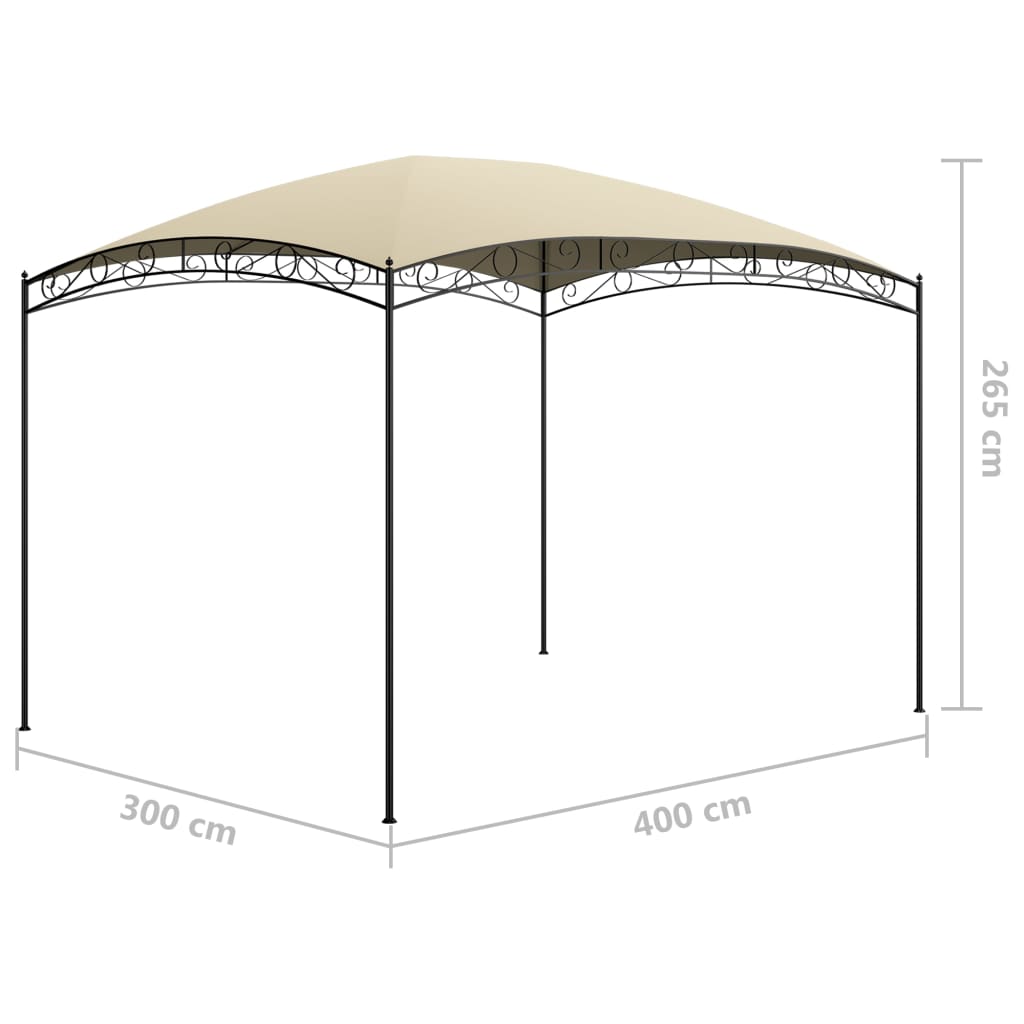 krémszínű pavilon 3 x 4 x 2,65 m 180 g/m²