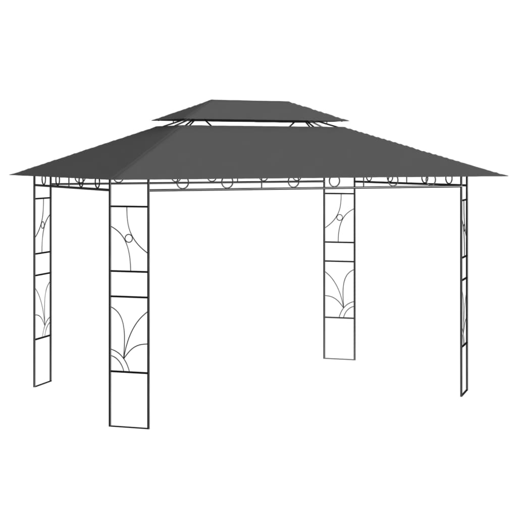 antracitszürke pavilon 4 x 3 x 2,7 m 160 g/m²