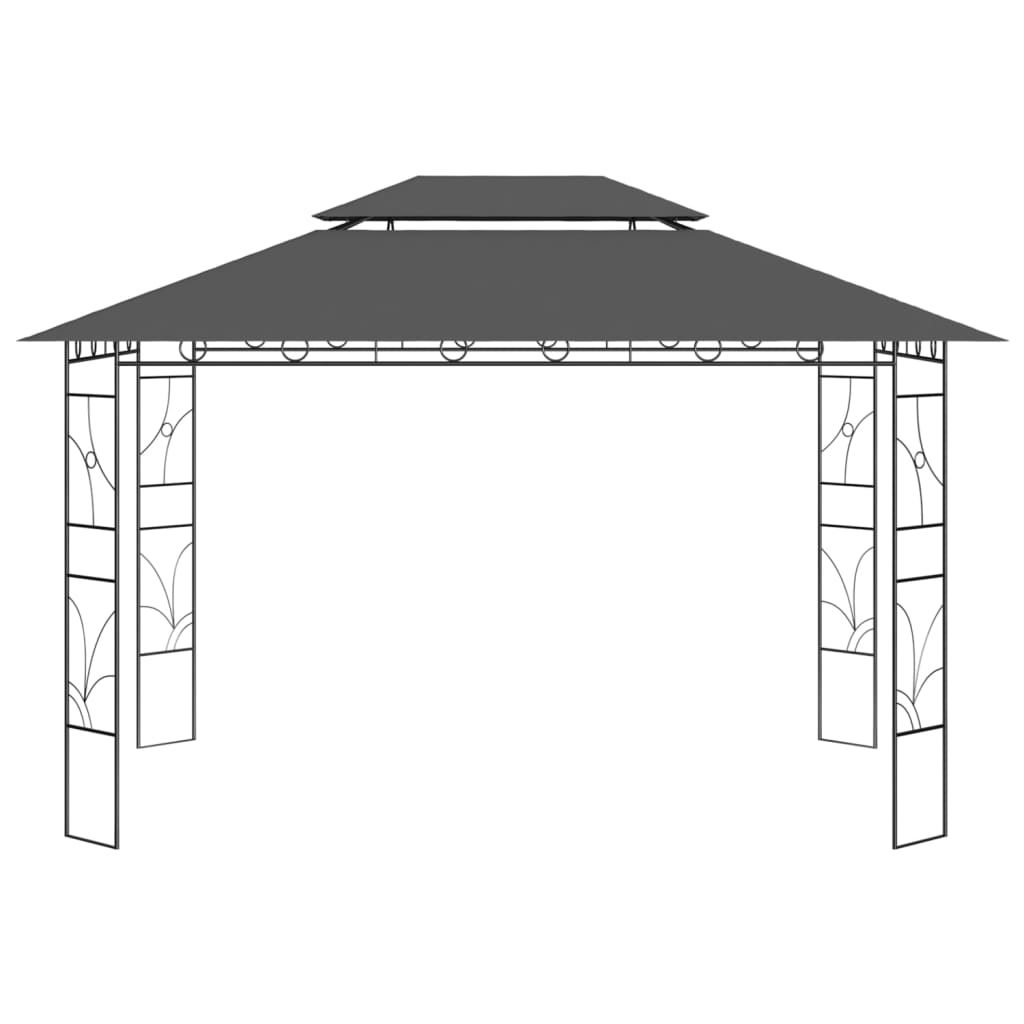 antracitszürke pavilon 4 x 3 x 2,7 m 160 g/m²