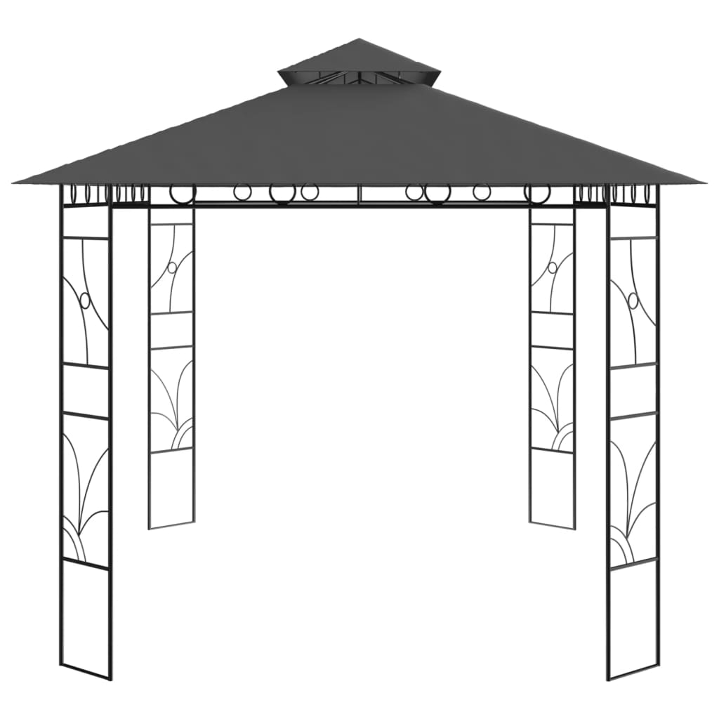 antracitszürke pavilon 4 x 3 x 2,7 m 160 g/m²
