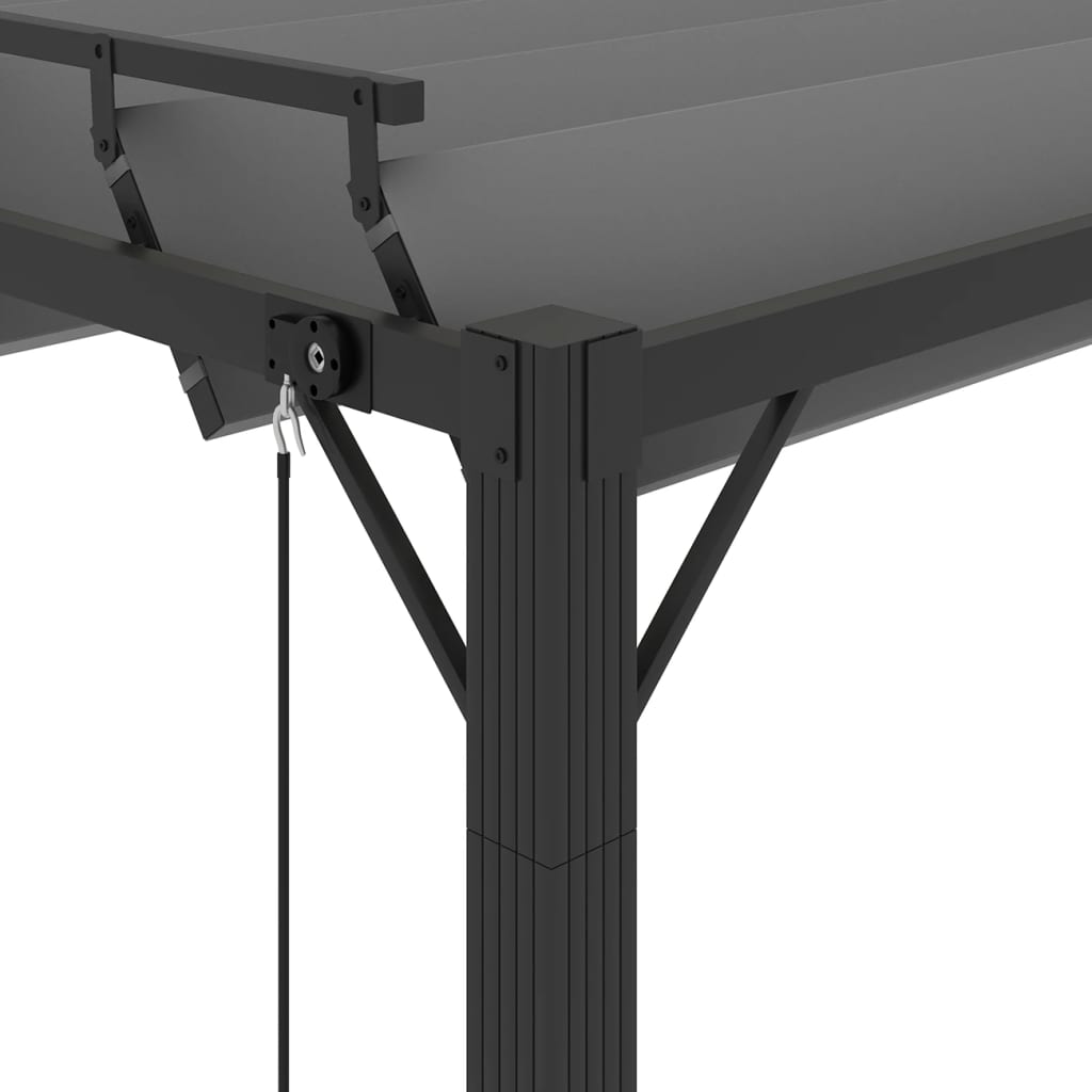 szürke szövet és alumínium pavilon lamellás tetővel 3 x 4 m