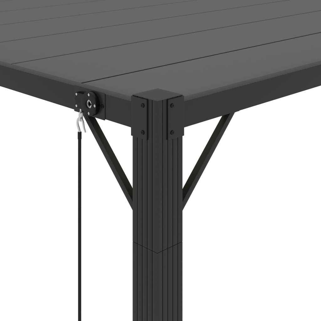 szürke szövet és alumínium pavilon lamellás tetővel 3 x 4 m