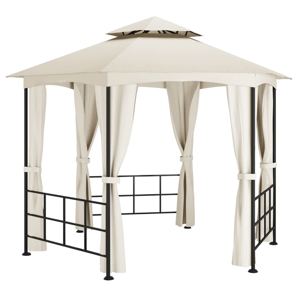 krémszínű pavilon oldalfalakkal 3,1 x 2,7 m