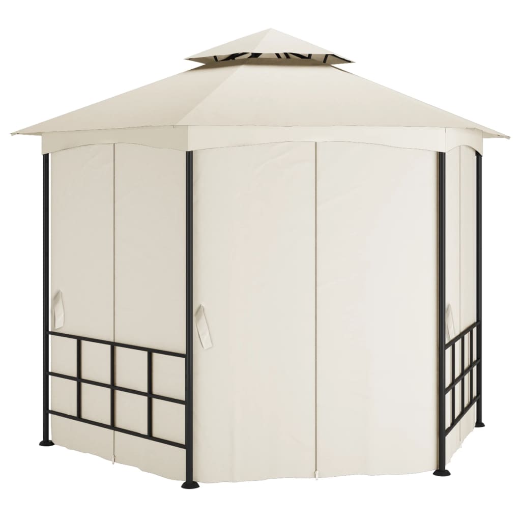 krémszínű pavilon oldalfalakkal 3,1 x 2,7 m