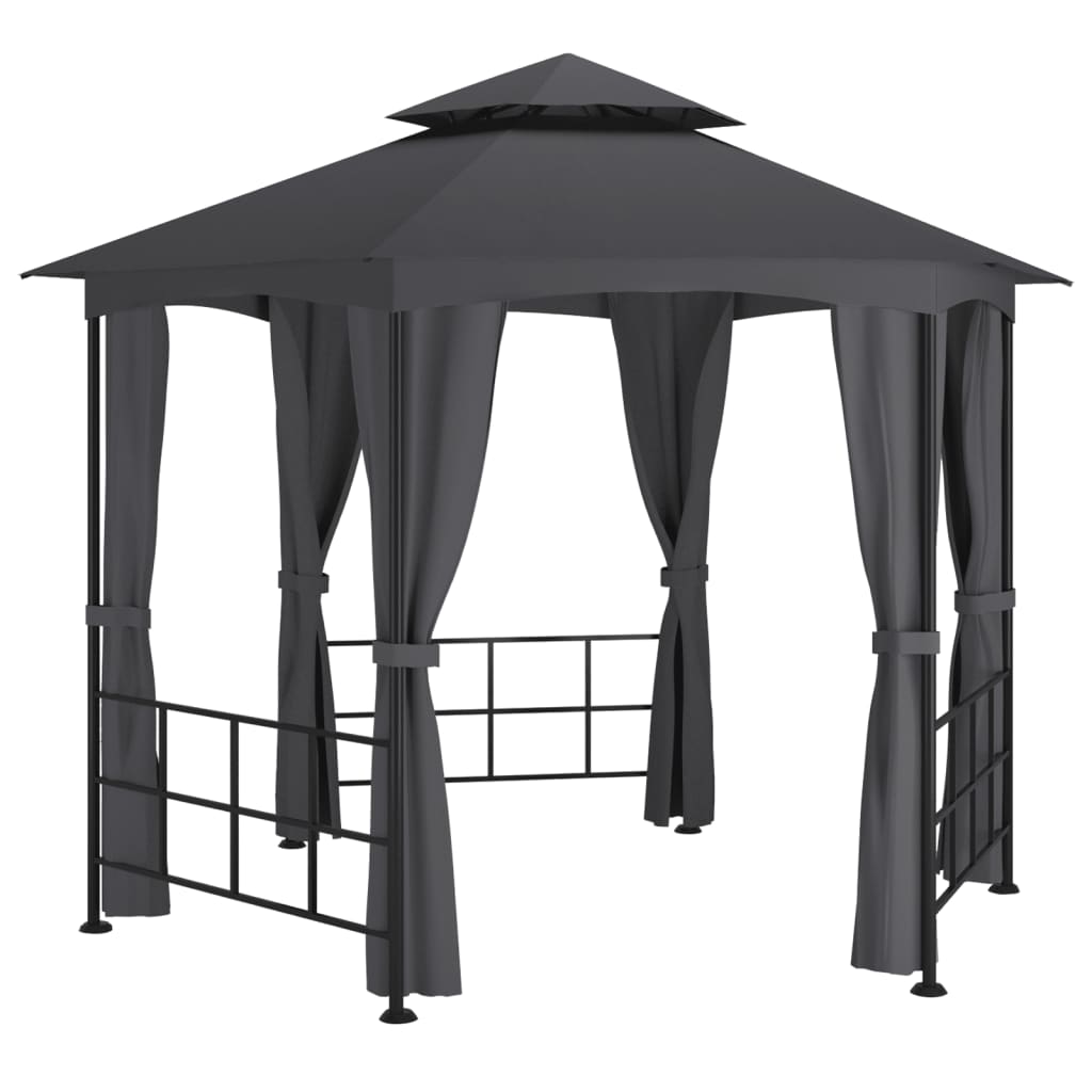 antracitszürke pavilon oldalfalakkal 3,1 x 2,7 m