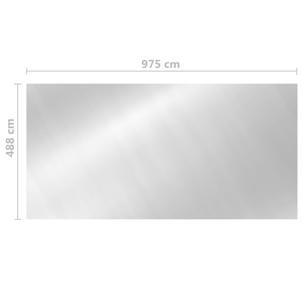 ezüst polietilén medencetakaró 975 x 488 cm