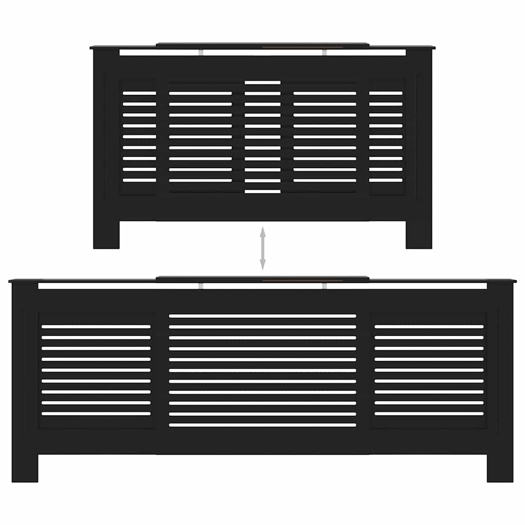 fekete MDF radiátorburkolat 205 cm
