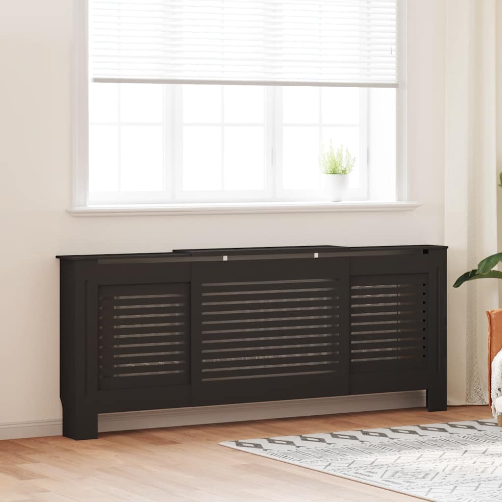 fekete MDF radiátorburkolat 205 cm