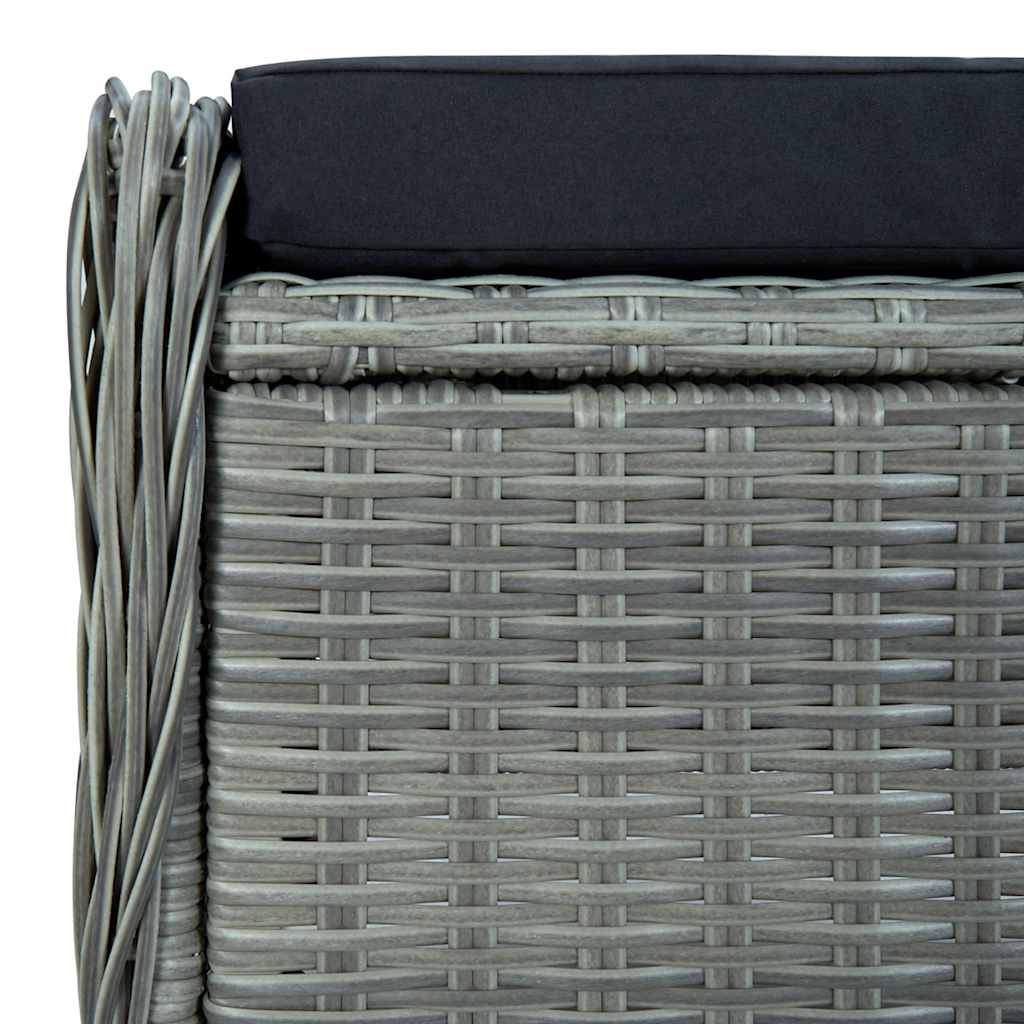 világosszürke dönthető polyrattan kerti szék lábzsámollyal