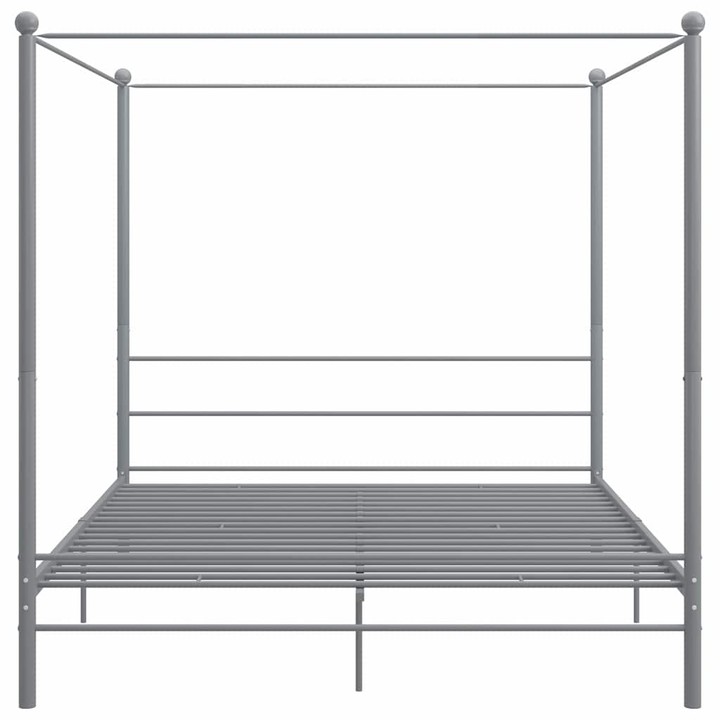 szürke fém baldachinos ágykeret 200 x 200 cm