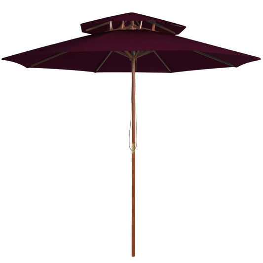 bordóvörös kétszintes napernyő farúddal 270 cm