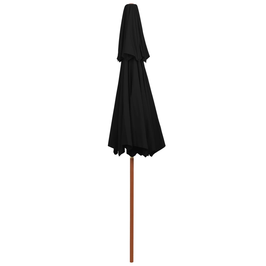 fekete kétszintes napernyő farúddal 270 cm
