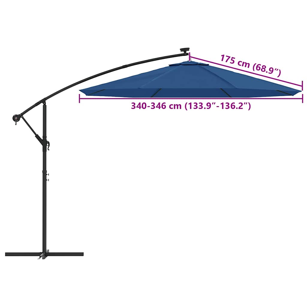 azúrkék konzolos napernyőponyva 350 cm