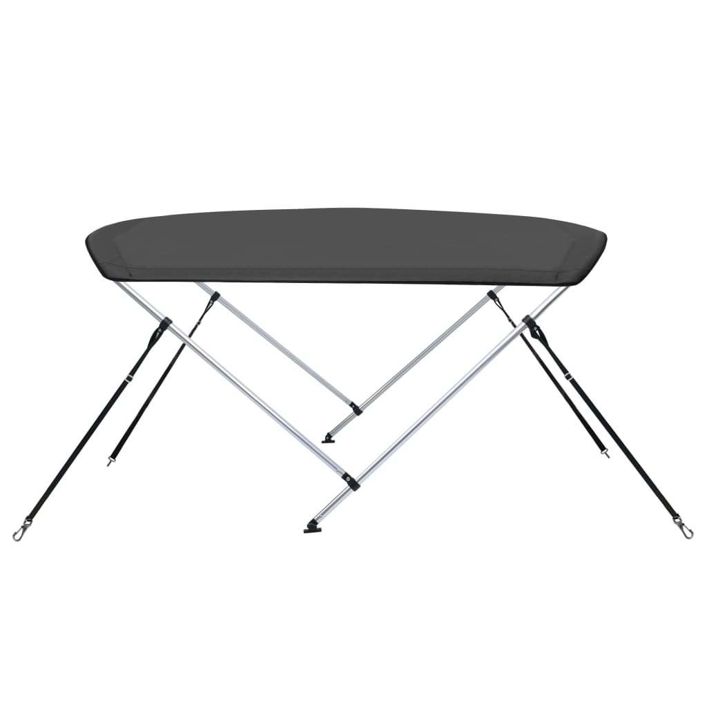 antracitszürke kétágú bimini tető 150 x 120 x 110 cm